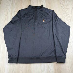 FootJoy Mens Black Stretch 1/4 Zip Golf Windbreaker Pullover Jacket Size Large